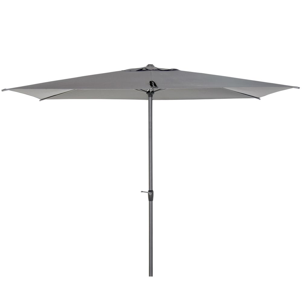 2.58m Aluminium Garden Parasol Sun Umbrella Angled Canopy Grey - anydaydirect