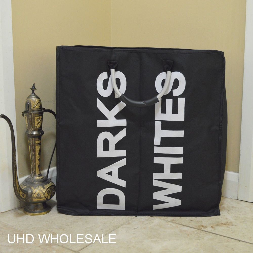 DOUBLE Laundry Bag with Metal Handles (BLACK) - anydaydirect