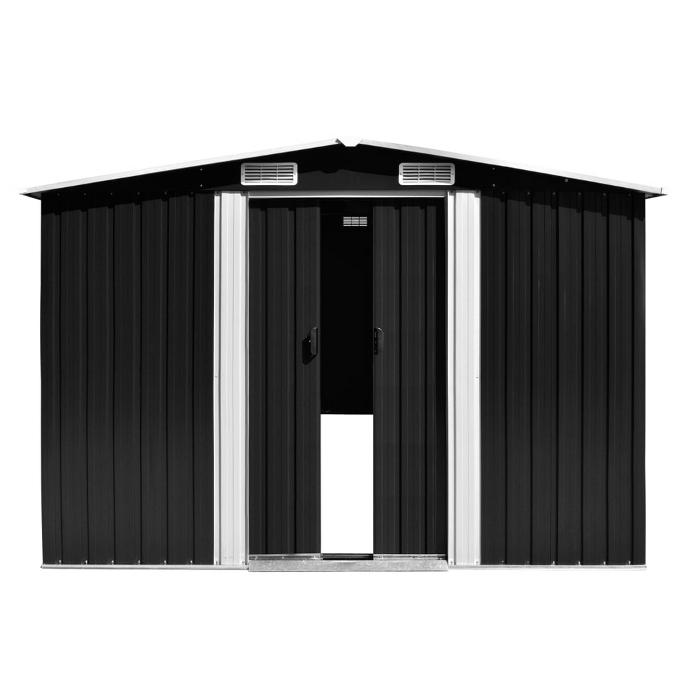 Garden Shed Anthracite 257x990x181 cm Galvanised steel - anydaydirect