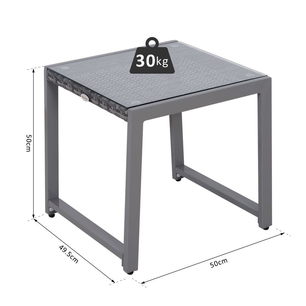 Rattan End Table Side Coffee Desk Outdoor Patio Garden Furniture - anydaydirect