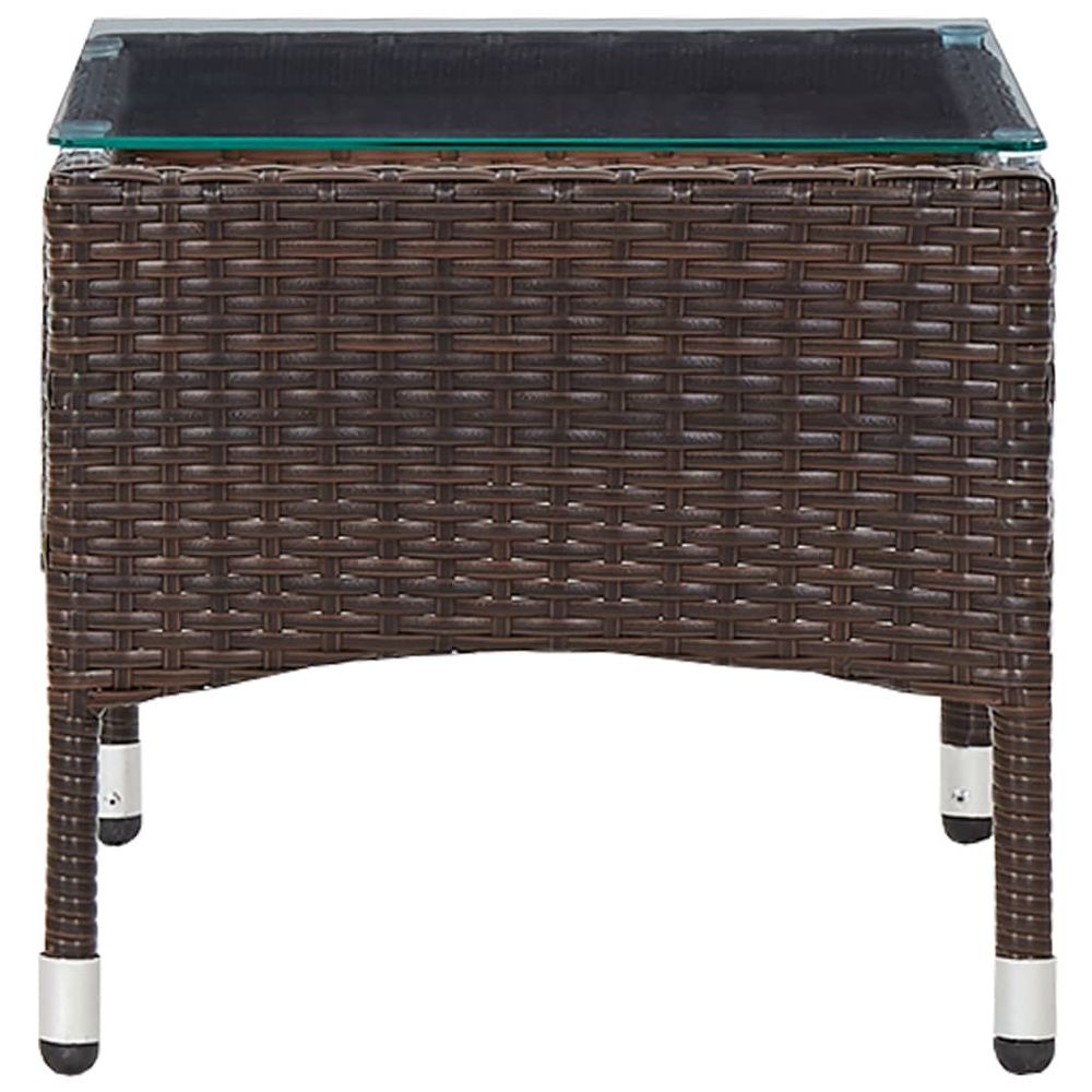 Coffee Table Brown 60x40x36 cm Poly Rattan - anydaydirect