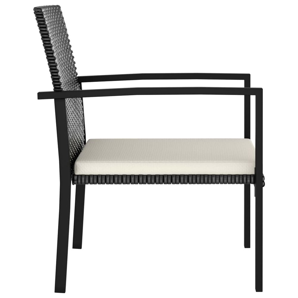 Garden Dining Chairs 4 pcs Poly Rattan Black - anydaydirect