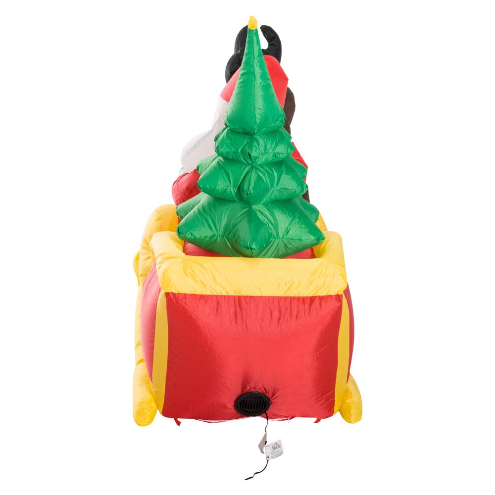 HOMCOM Inflatable Self-inflating Santa Sleigh Reindeer Christmas Outdoor - anydaydirect