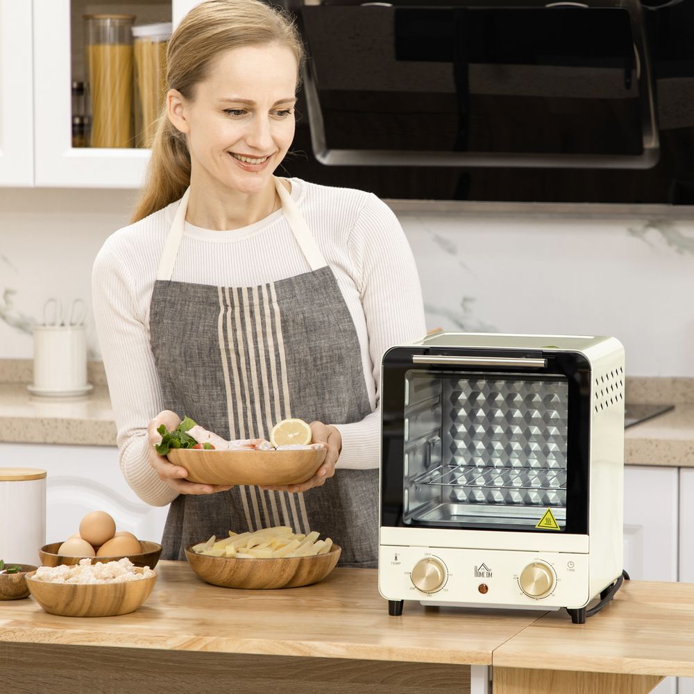 HOMCOM Convection Mini Oven Toaster Oven with Baking Tray Wire Rack Crumb Tray - anydaydirect