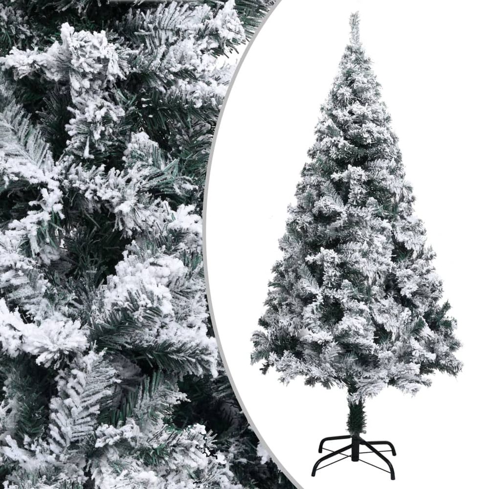 Artificial Christmas Tree with Flocked Snow Green 150 cm to 240 cmPVC - anydaydirect