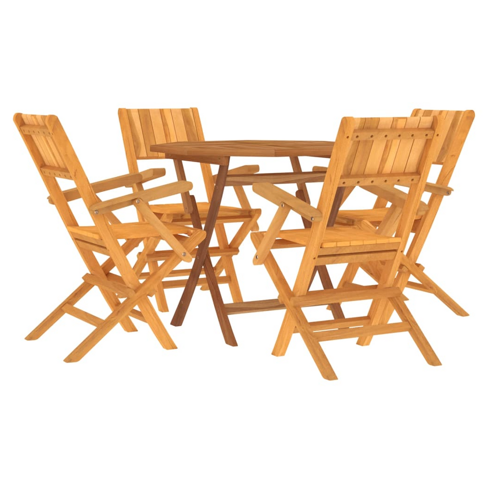 5 Piece Garden Dining Set Solid Wood Teak - anydaydirect