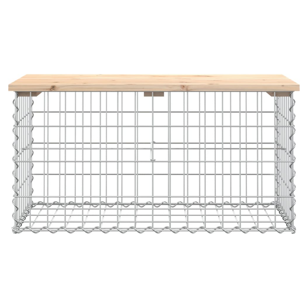 vidaXL Garden Bench Gabion Design 83x44x42 cm Solid Wood Pine - anydaydirect