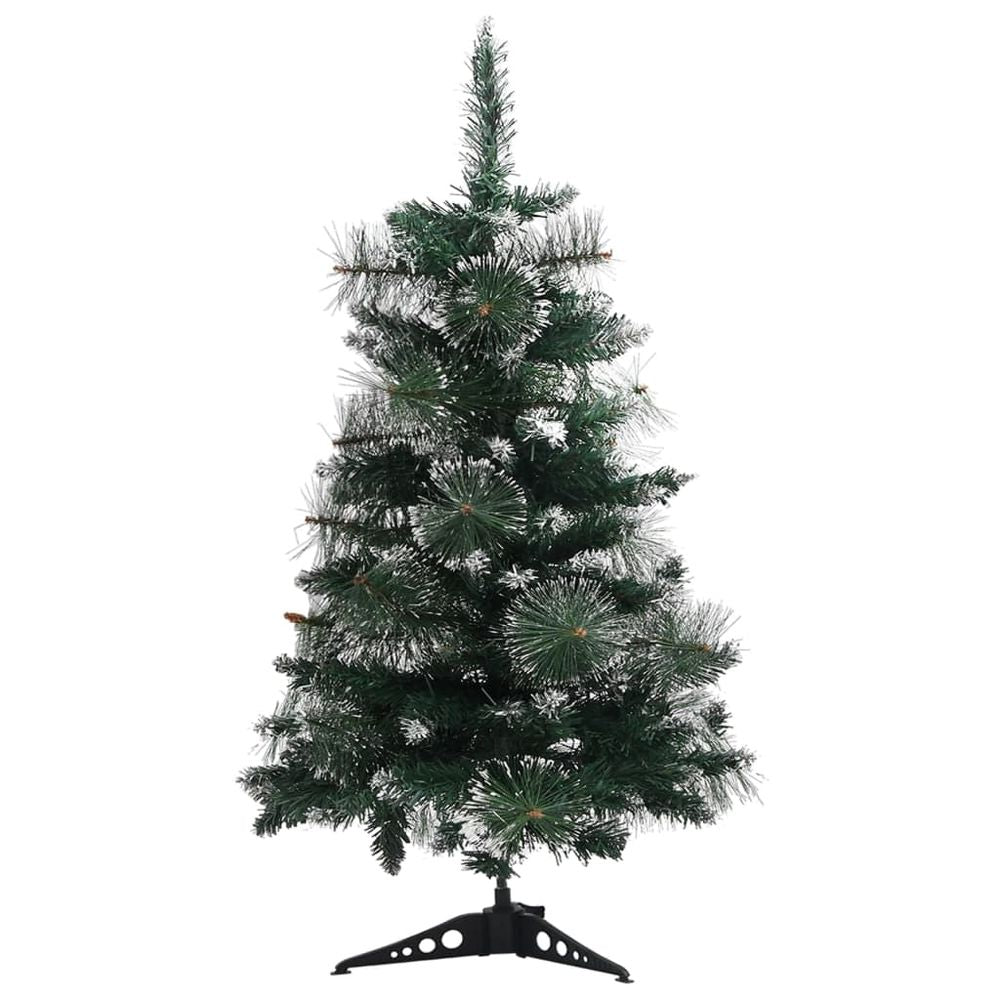 Artificial Christmas Tree with Stand Green and White 60 cm to 90cm PVC - anydaydirect