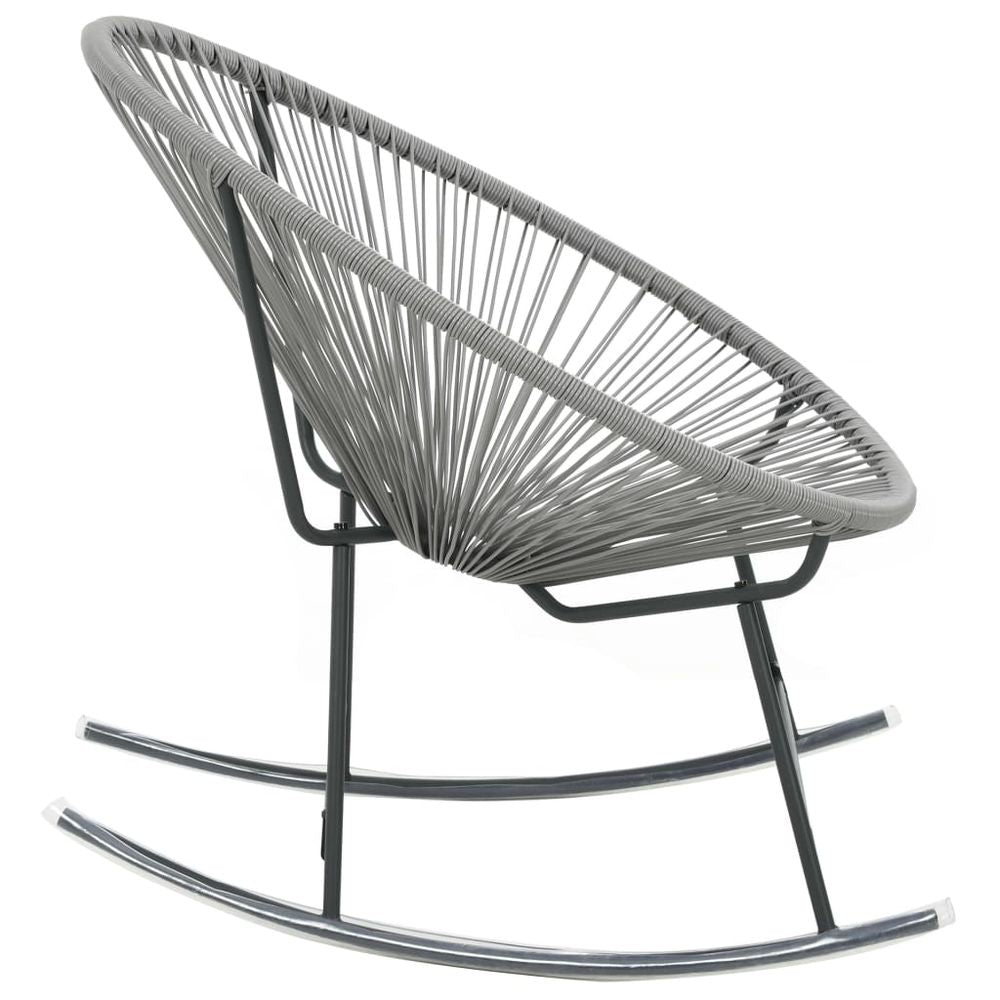 Outdoor Rocking Moon Chair Grey Poly Rattan - anydaydirect