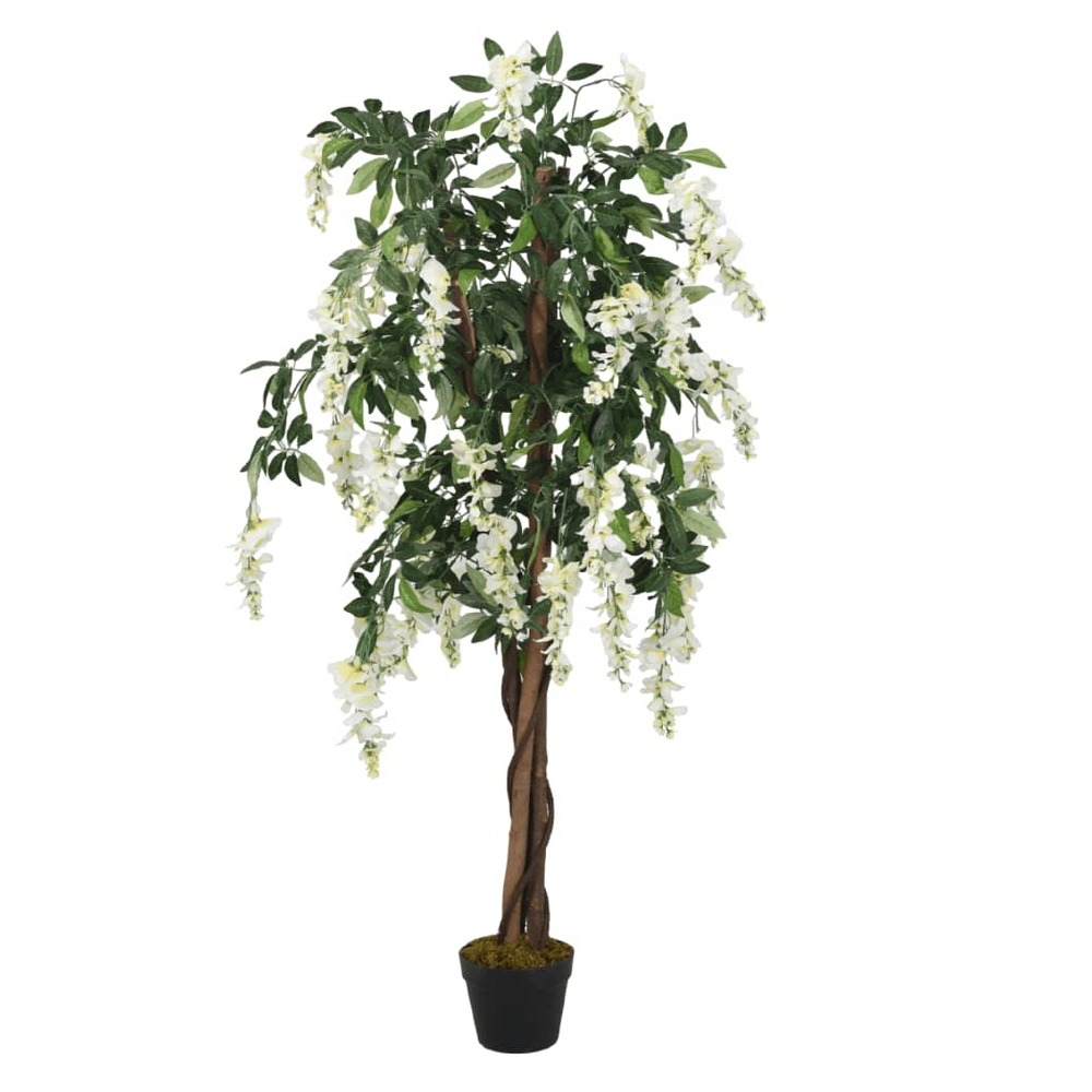 vidaXL Artificial Wisteria Tree 840 Leaves 150 cm Green and White - anydaydirect