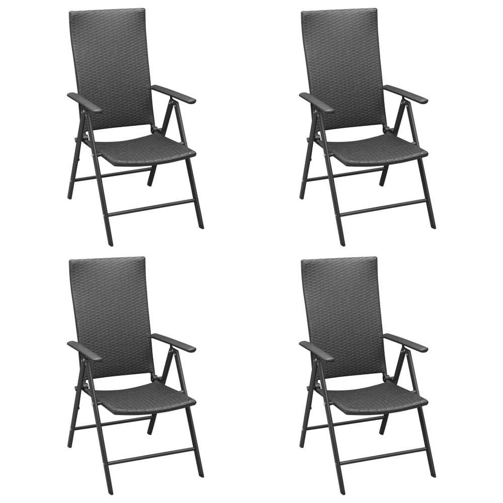 5 Piece Garden Dining Set Black and Brown - anydaydirect