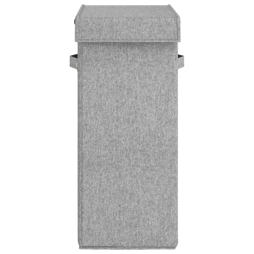 Foldable Laundry Hamper Grey 26x34.5x59.5 cm Faux Linen Fabric - anydaydirect
