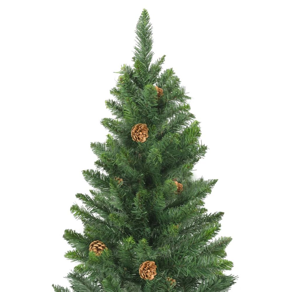 Artificial Christmas Tree with Pine Cones Green & Green & White 150 cm to 210 cm - anydaydirect