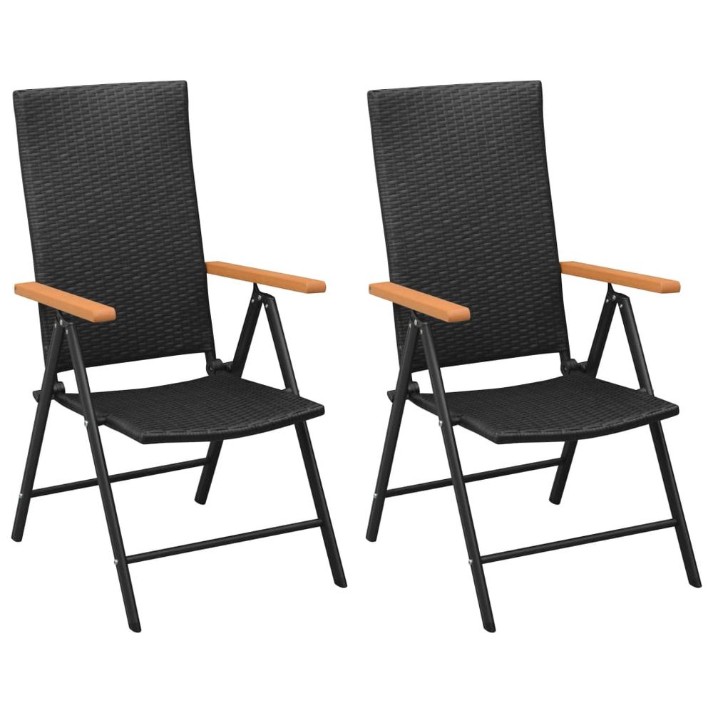 3 Piece Garden Dining Set Black and Brown - anydaydirect