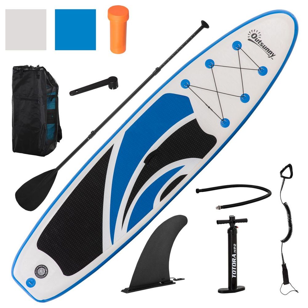 10ft Inflatable Paddle Stand Up Board, Adjustable Paddle Non-Slip Deck Board - anydaydirect