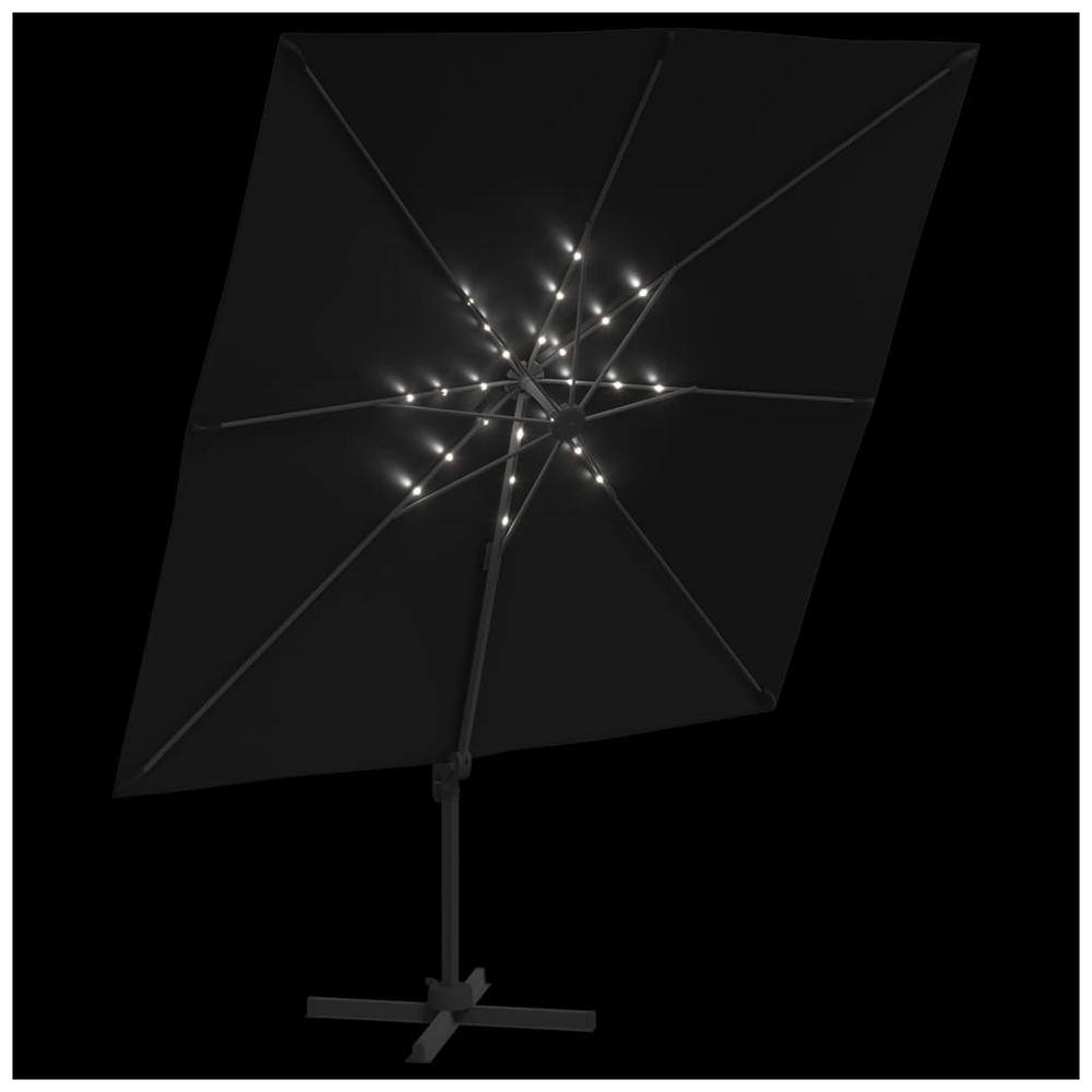 LED Cantilever Umbrella Black 400x300 cm - anydaydirect