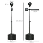 SPORTNOW Adjustable Speed Bag, Boxing Bag with Stand, Reflex Bar, Black - anydaydirect