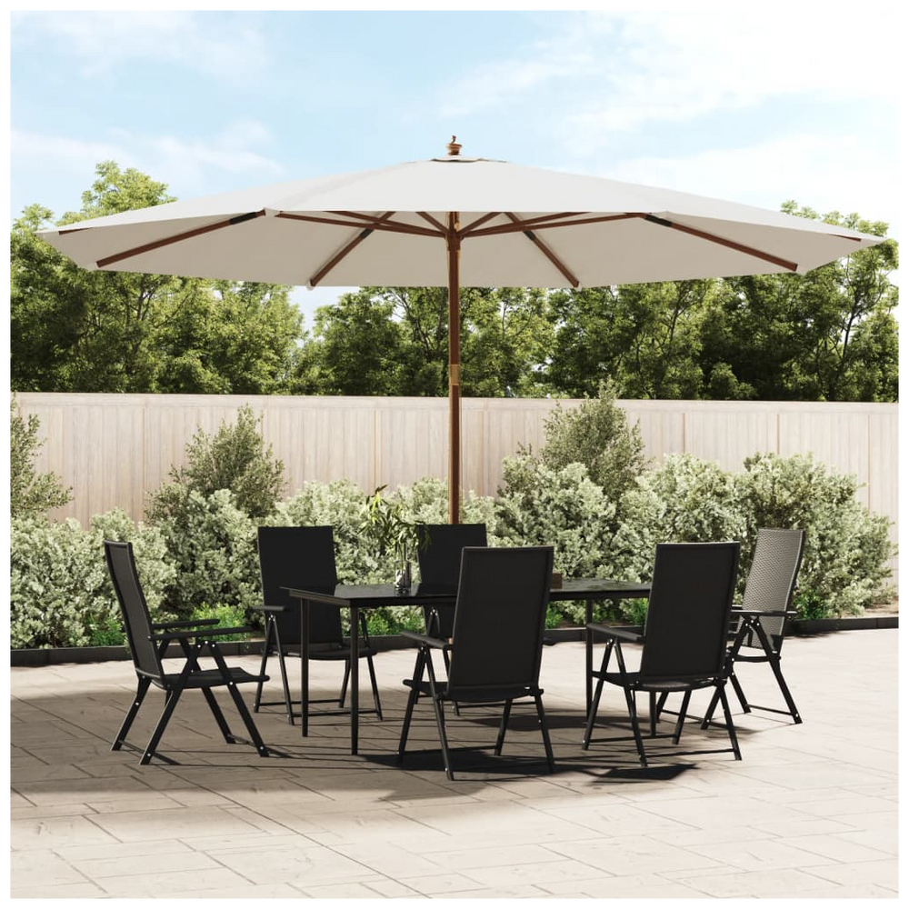 Garden Parasol with Wooden Pole Sand 400x273 cm - anydaydirect