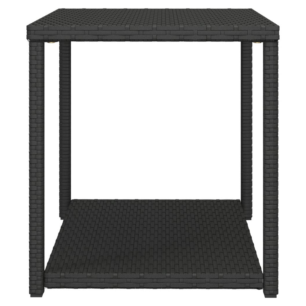 Side Table Black 55x45x49 cm Poly Rattan - anydaydirect