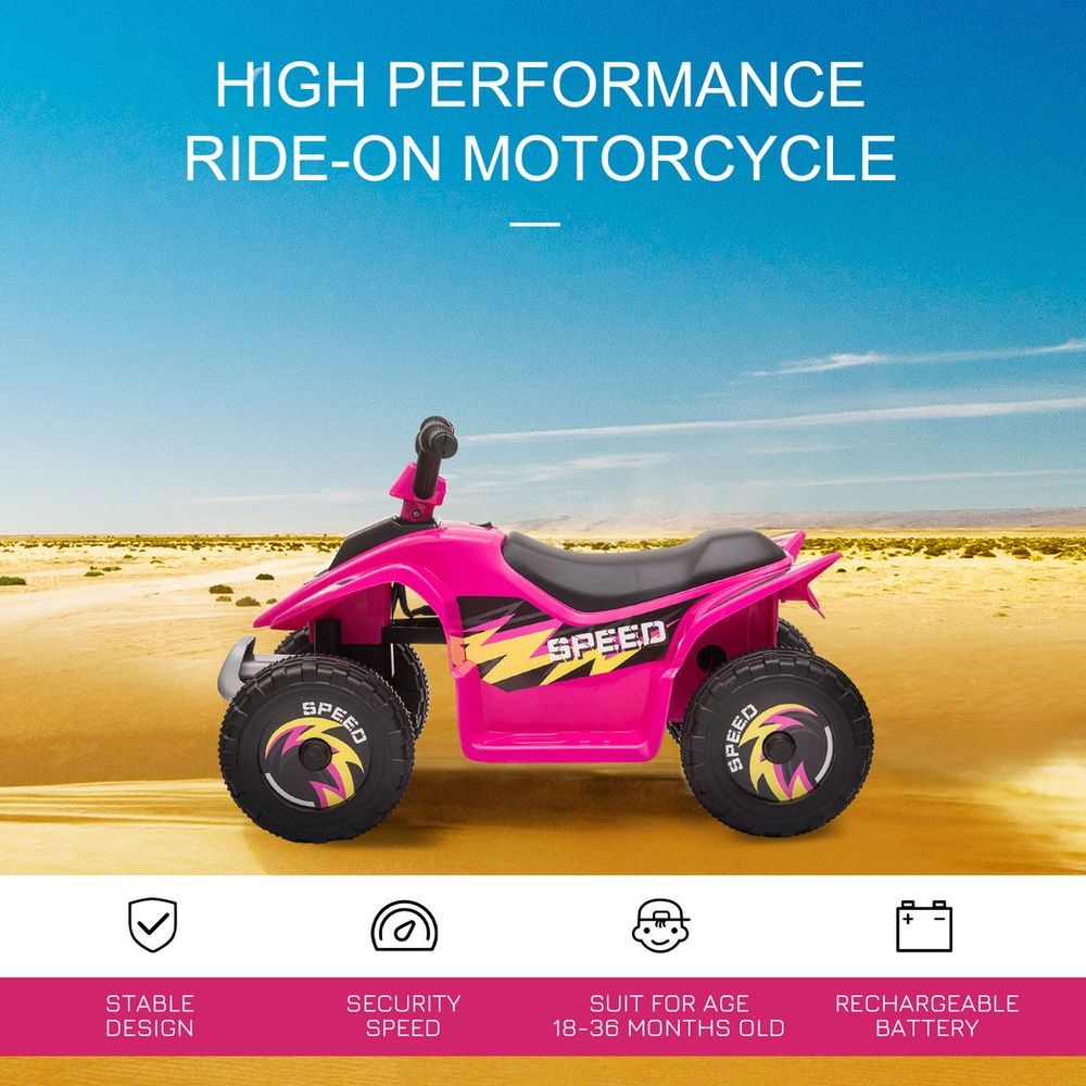 6V Kids Electric Ride on Car with Big Wheels 18-36 Months Toddlers Pink - anydaydirect