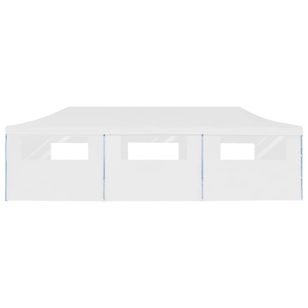 Folding Pop-up Party Tent with 8 Sidewalls 3x9 m White - anydaydirect