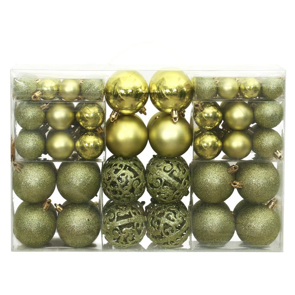 vidaXL Christmas Baubles 100 pcs Light Green 3 / 4 / 6 cm - anydaydirect