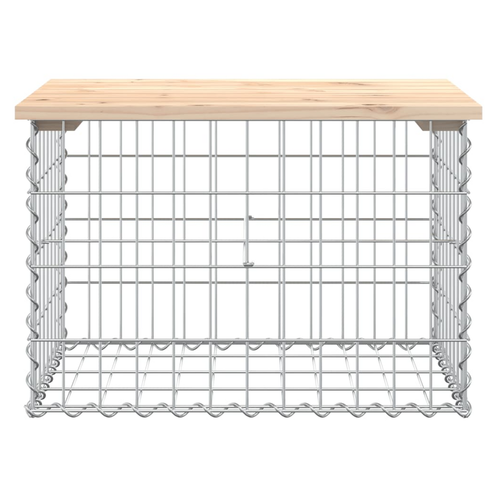 vidaXL Garden Bench Gabion Design 63x44x42 cm Solid Wood Pine - anydaydirect