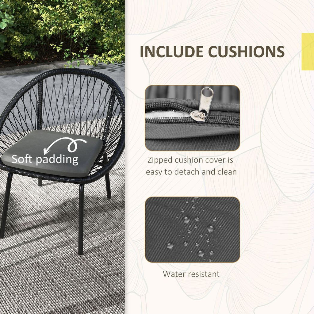 Outsunny 3 Piece Garden Furniture Set, Bistro Set w/ 2 Chairs & 1 Coffee Table - anydaydirect