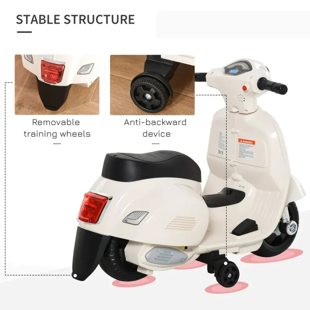 Vespa Licensed Kids Ride On Motorcycle 6V Battery Powered Electric Toys - anydaydirect