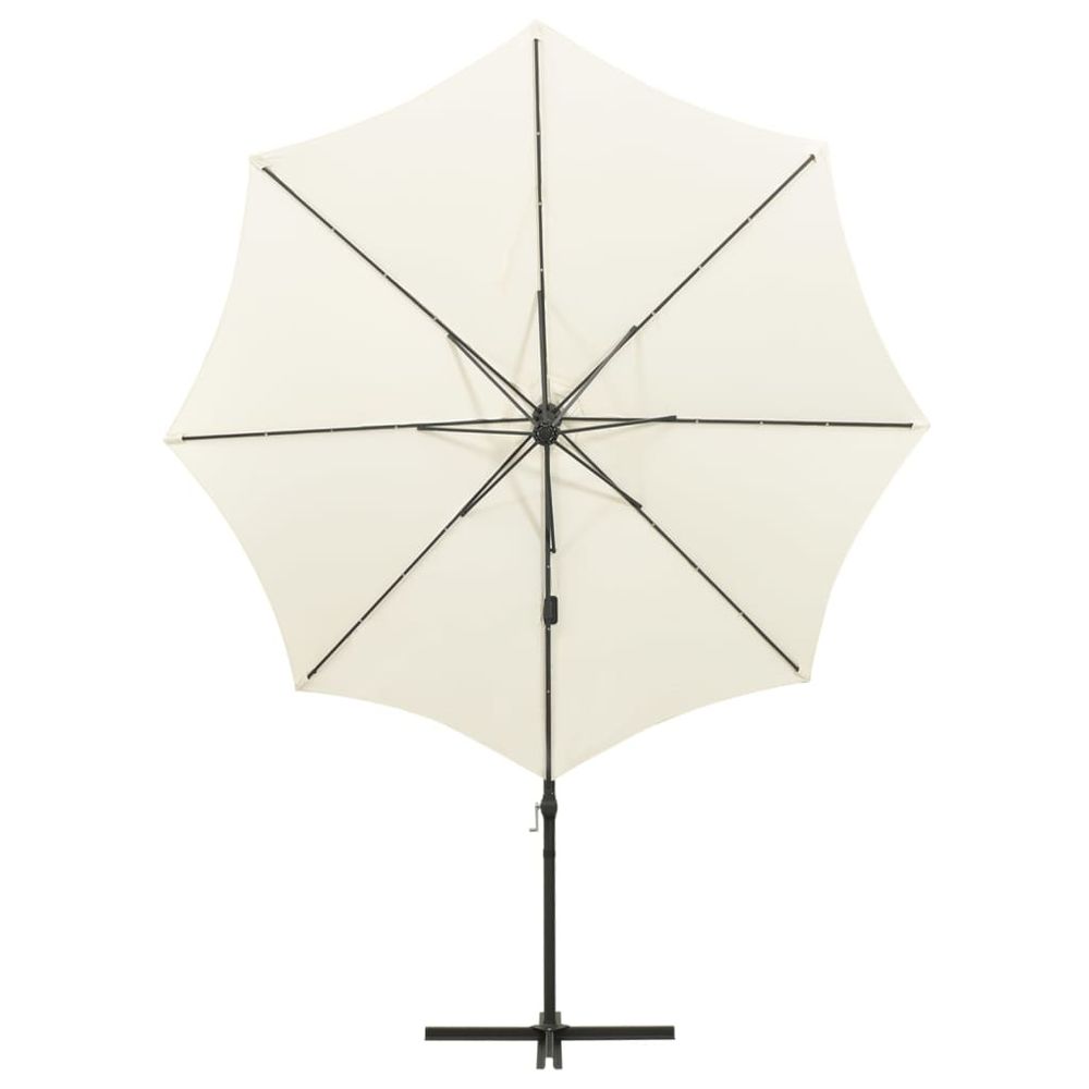 Cantilever Umbrella with Pole and LED Lights  300 cm - anydaydirect