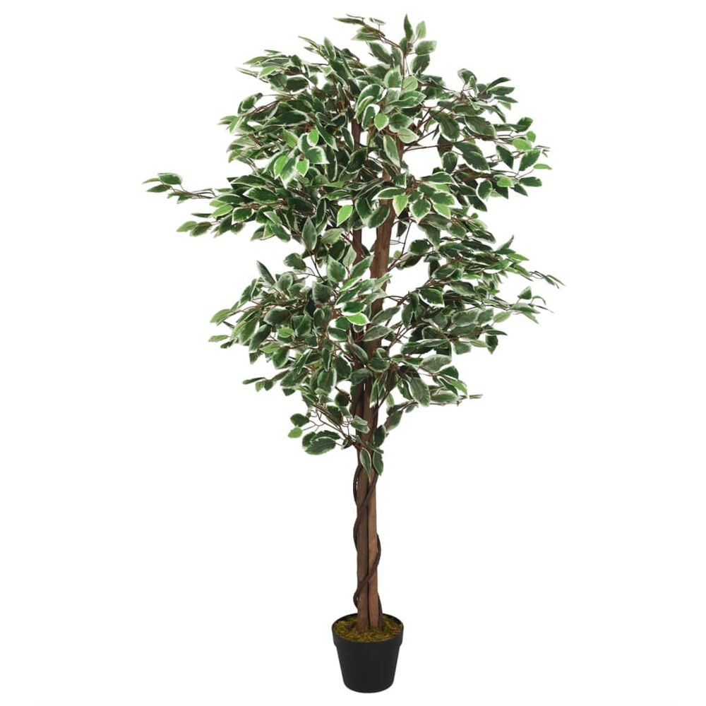 vidaXL Artificial Ficus Tree 630 Leaves 120 cm Green - anydaydirect