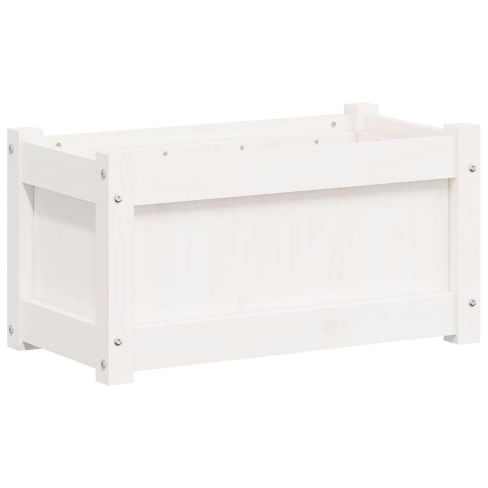 vidaXL Garden Planter White 60x31x31 cm Solid Wood Pine - anydaydirect