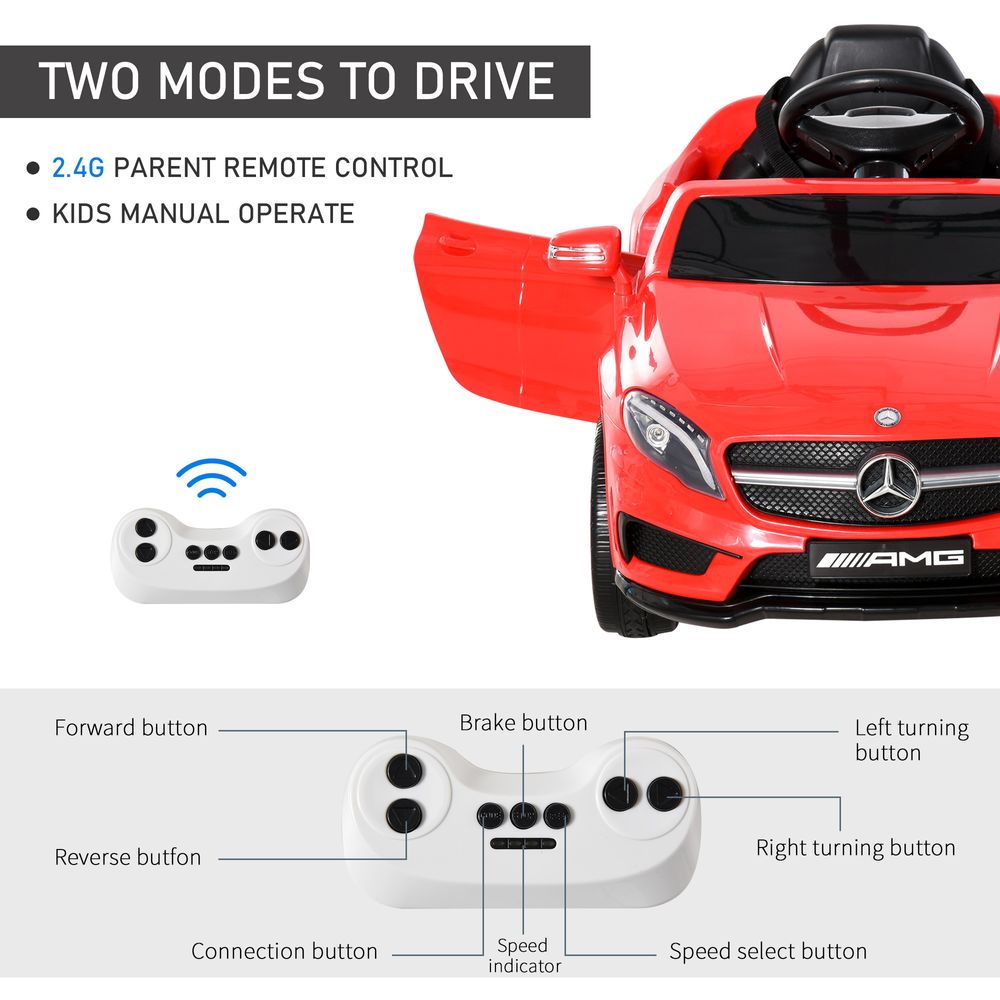 6V Licensed Mercedes Benz Kids Ride On Car W/ Remote Light Music Red - anydaydirect