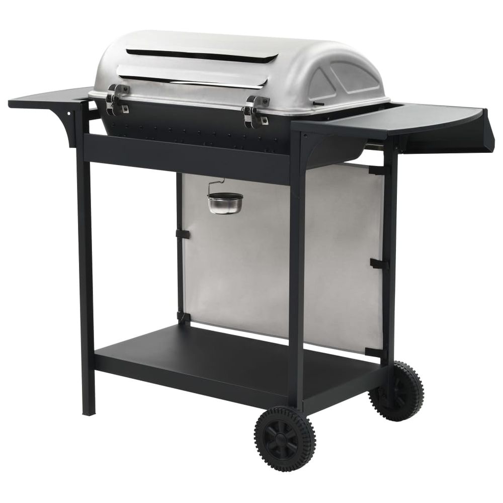 Gas BBQ Grill with 6 Cooking Zones Stainless Steel Silver - anydaydirect