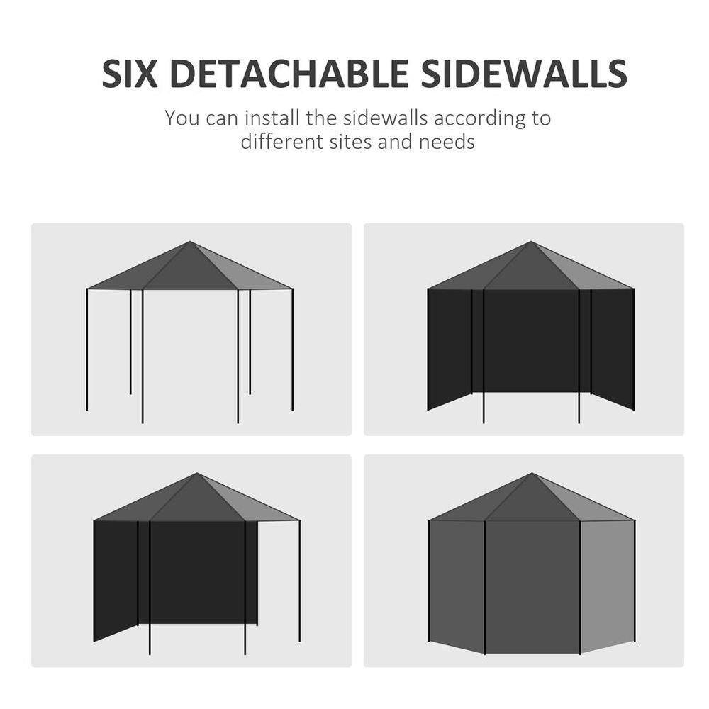 Outsunny 3.9m Outdoor Gazebo Canopy Party Tent with 6 Removable Side Walls - anydaydirect