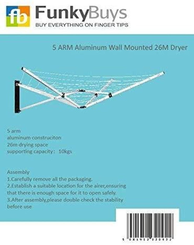 5 ARM Aluminium Dryer-26M-SI-5ARM26M - anydaydirect