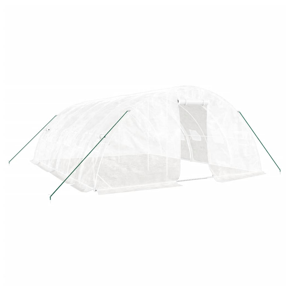 vidaXL Greenhouse with Steel Frame White 30 m² 6x5x2.3 m - anydaydirect