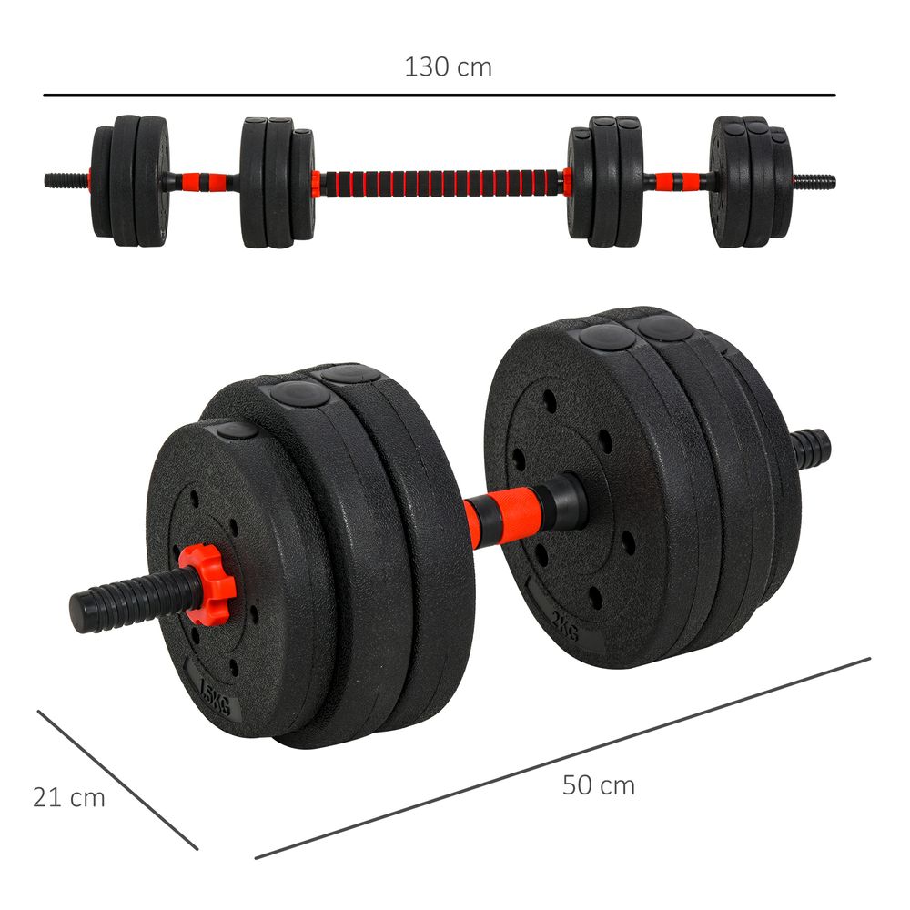 25kg Adjustable 2 IN 1 Barbell Dumbbells Weight Set for Body Fitness HOMCOM - anydaydirect