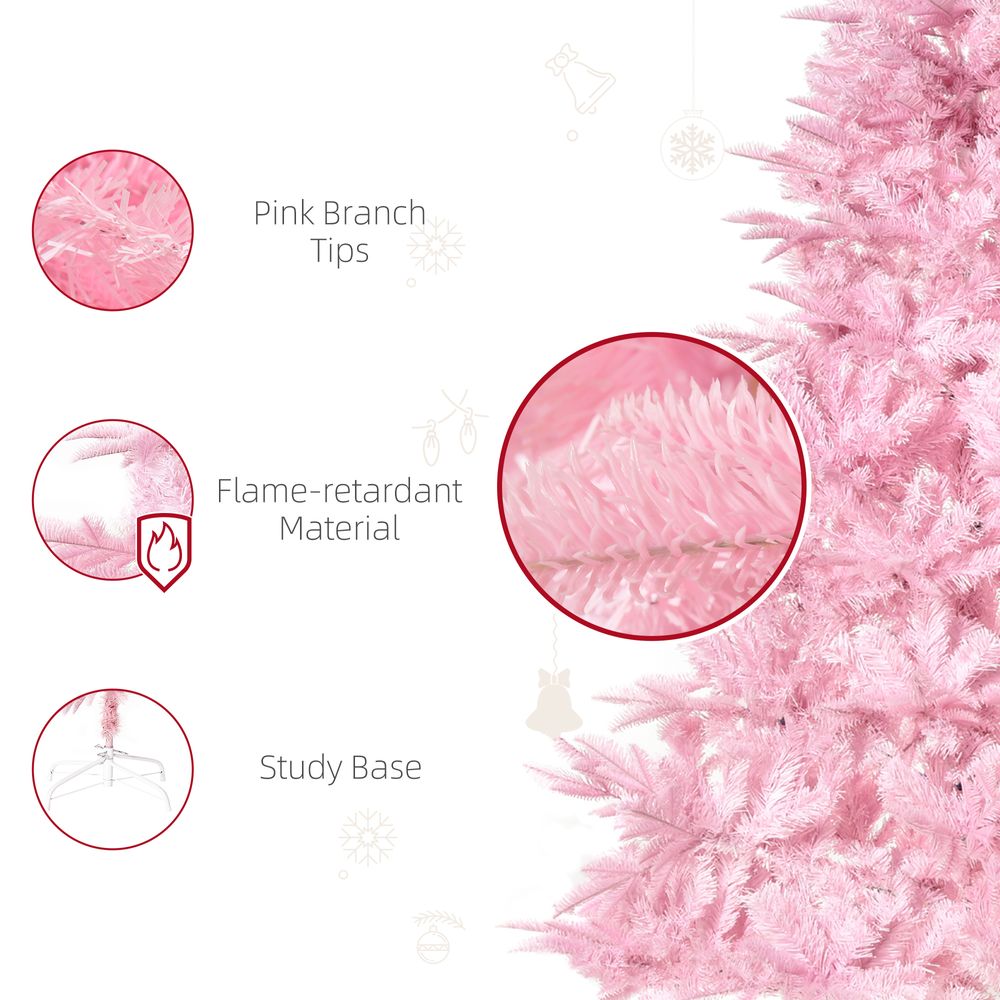 6FT Artificial Christmas Tree Holiday Xmas Automatic Open for Home Party Pink - anydaydirect