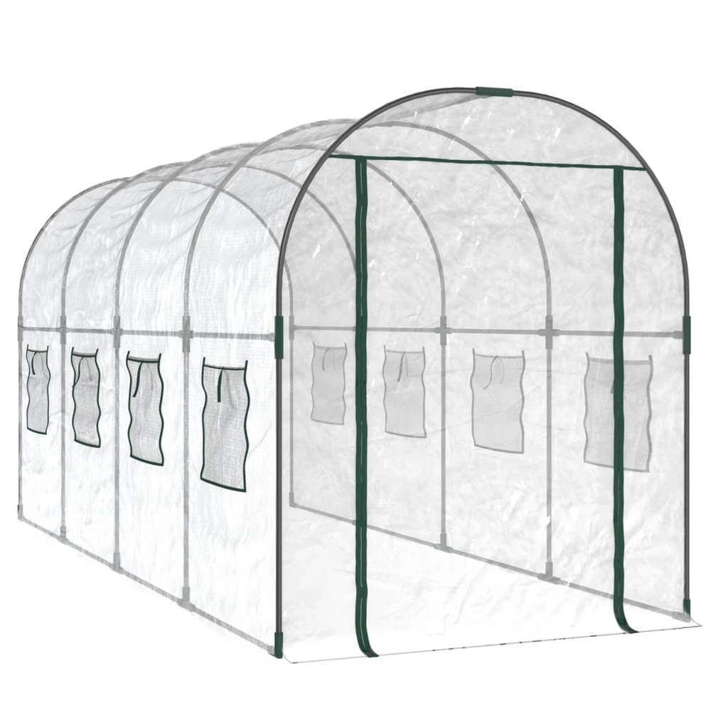 Greenhouse Transparent 161x398x188 cm PVC&Powder-coated Steel - anydaydirect