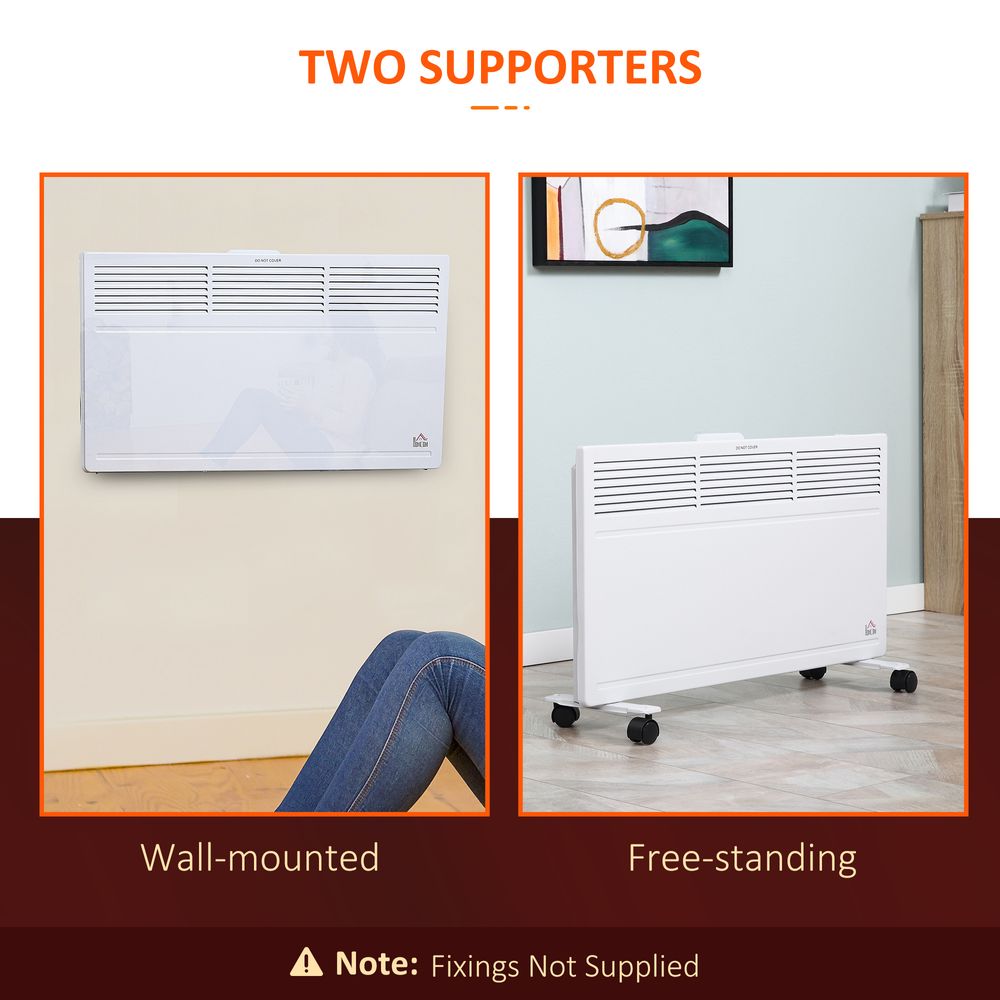 Convector Radiator Heater Freestanding or Wall-mounted Portable Electric - anydaydirect