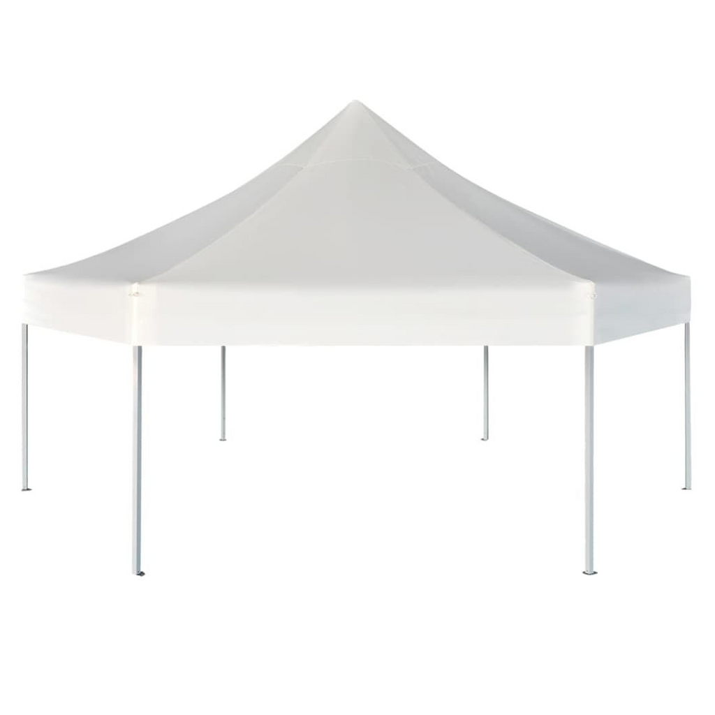 vidaXL Hexagonal Pop-Up Foldable Marquee Cream White 3.6x3.1 m - anydaydirect