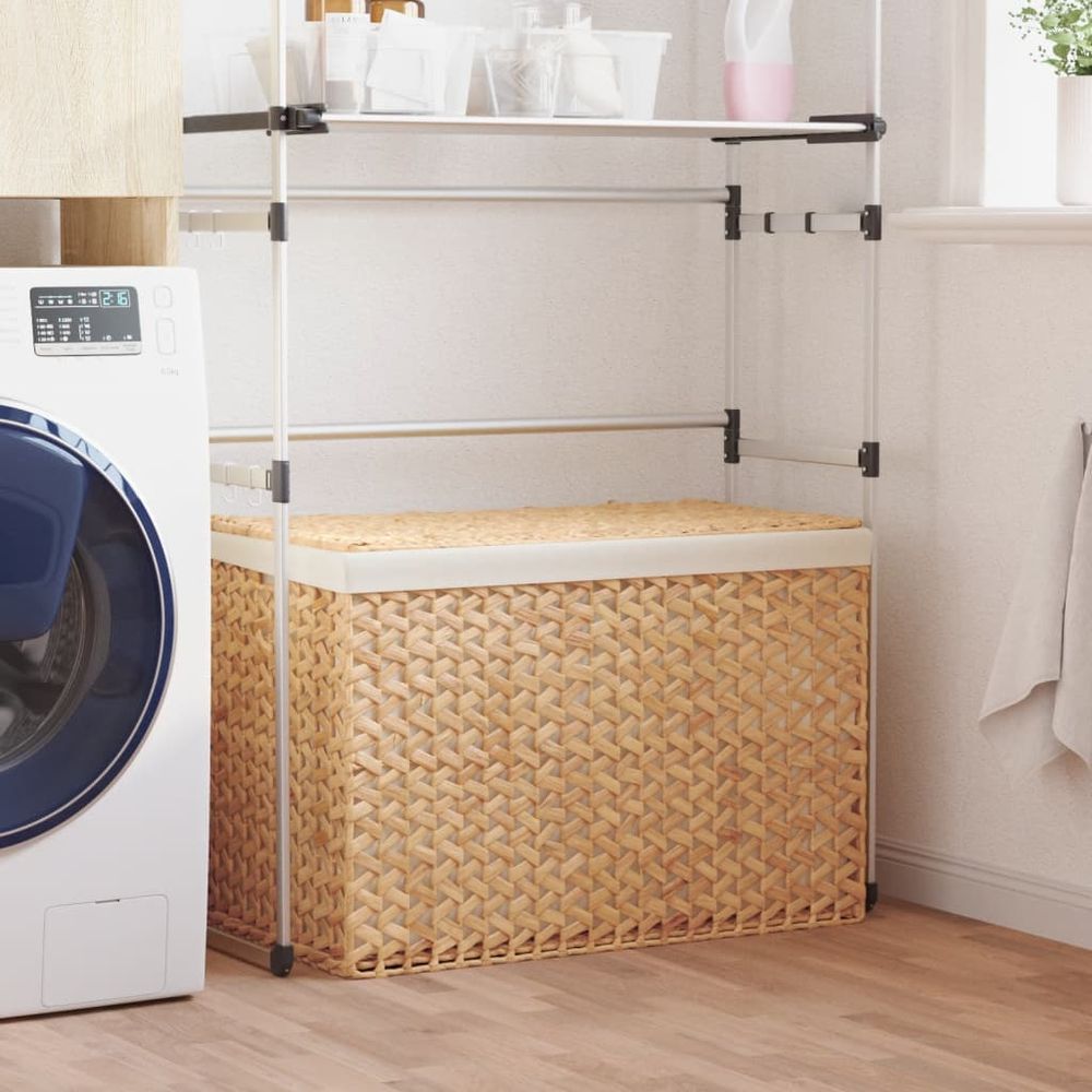 vidaXL Laundry Basket with 3 Sections 75x42.5x52 cm Water Hyacinth - anydaydirect