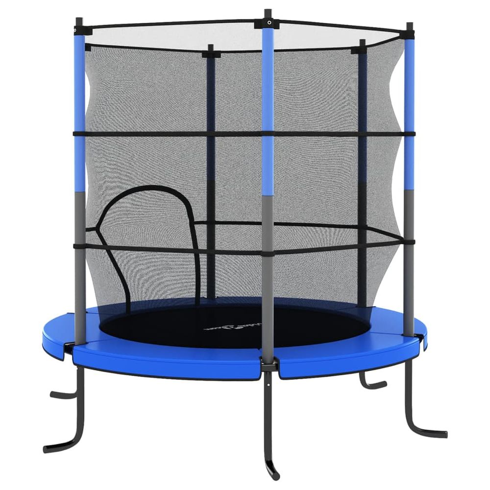 Trampoline with Safety Net Round 140x160 cm Blue - anydaydirect