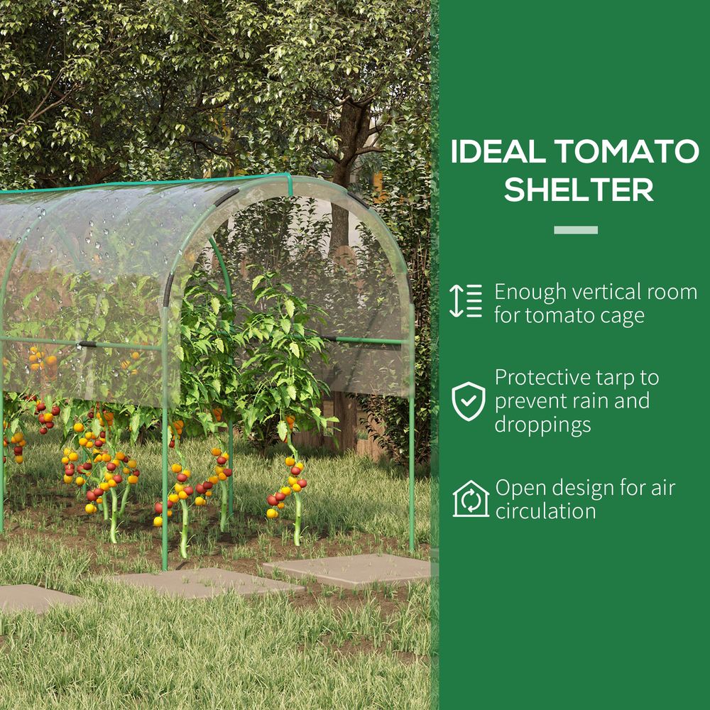 Outsunny Tomato Greenhouse with Top Tap, Pointed Bottom and Guy Ropes, Clear - anydaydirect