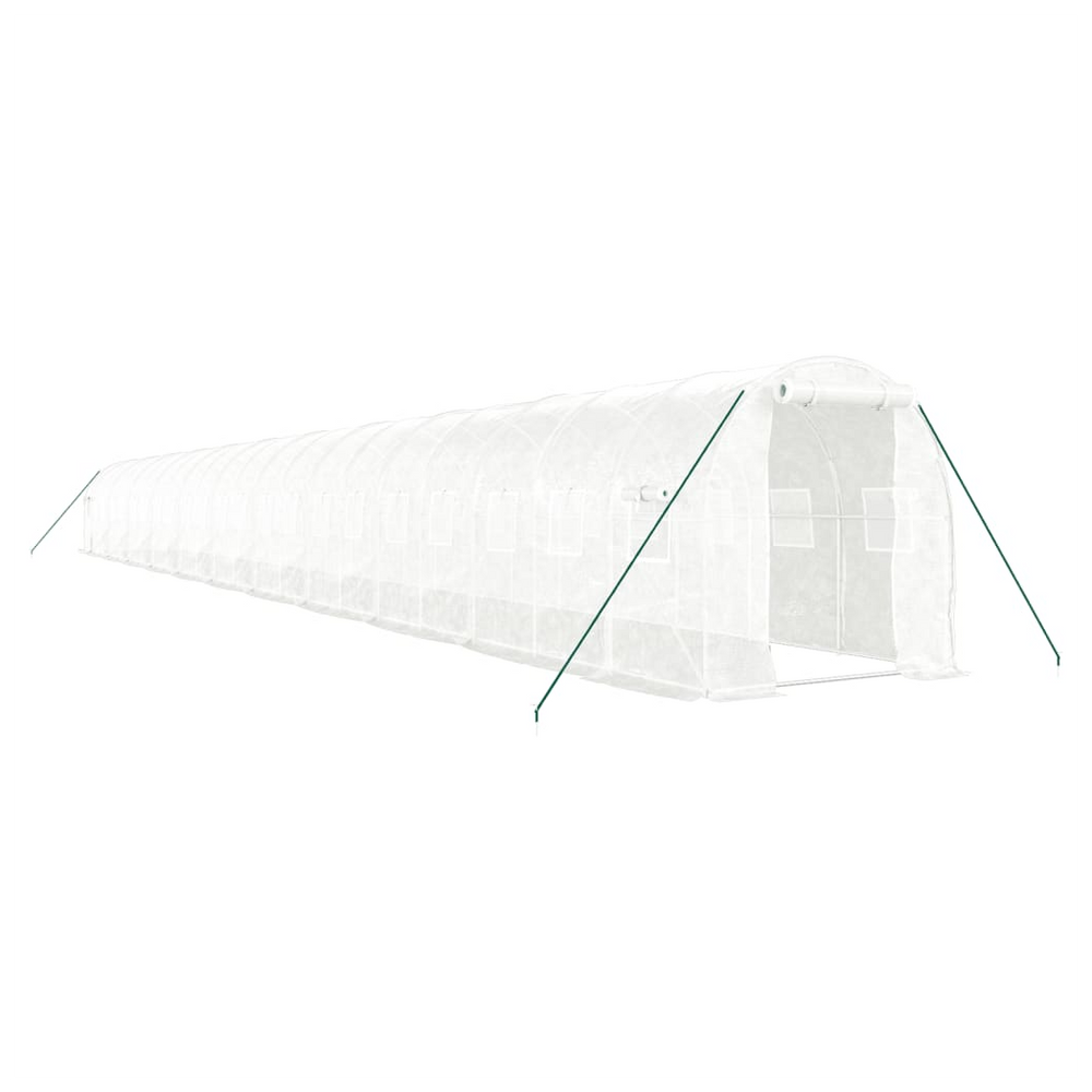 vidaXL Greenhouse with Steel Frame White 44 m² 22x2x2 m - anydaydirect