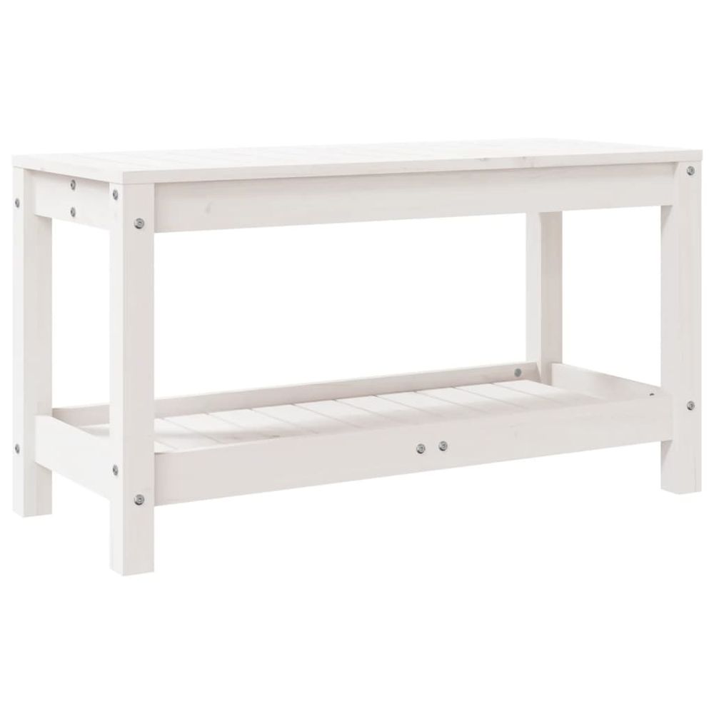 vidaXL Garden Bench White 82.5x35x45 cm Solid Wood Pine - anydaydirect