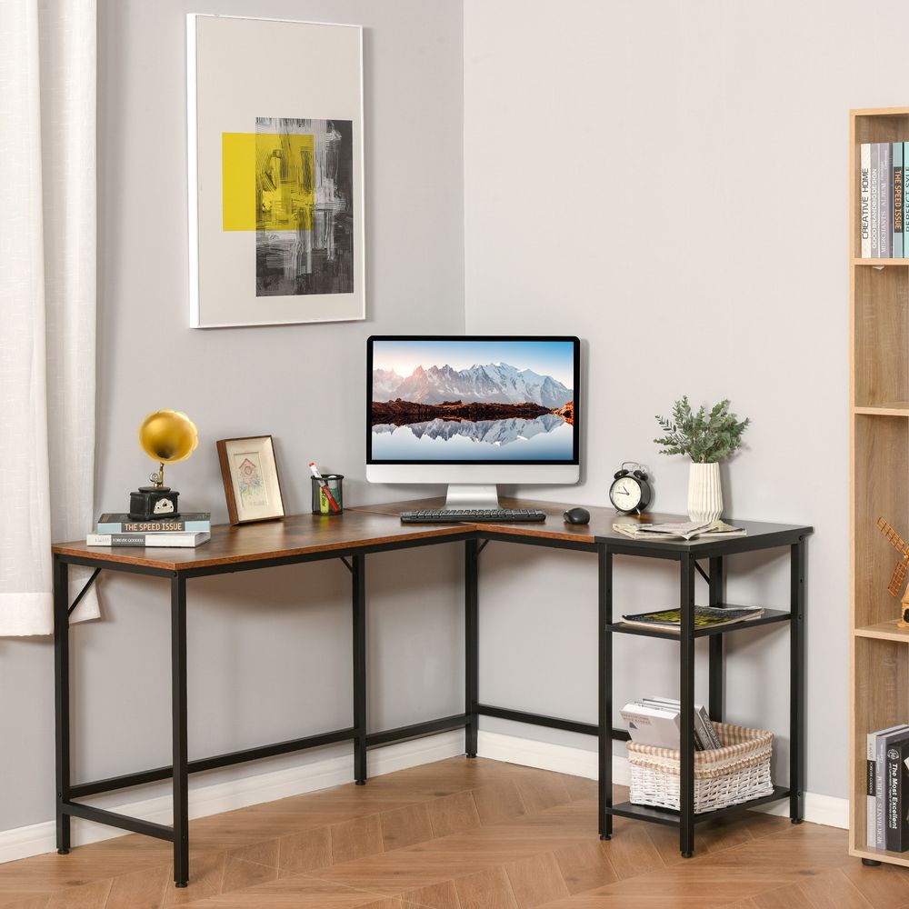 Computer Desk with Adjustable Storage Shelf Compact Gaming Workstation - anydaydirect