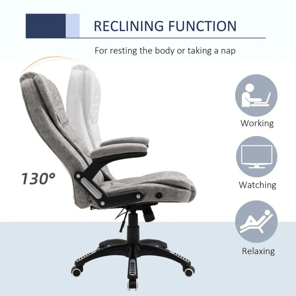 High Back Home Office Chair Computer Desk Chair w/ Arms Swivel Wheels Grey - anydaydirect