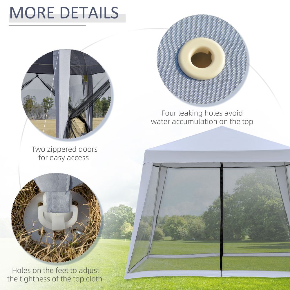 Outsunny 3x3m Outdoor Gazebo Tent W/Mesh Screen Walls-Grey - anydaydirect